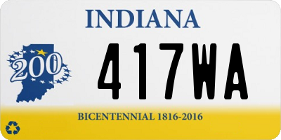 IN license plate 417WA