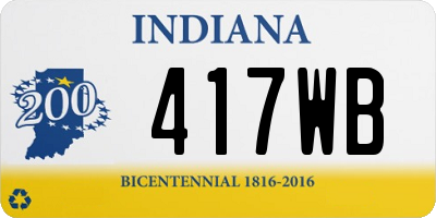 IN license plate 417WB