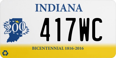 IN license plate 417WC