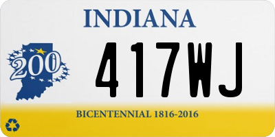 IN license plate 417WJ