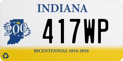 IN license plate 417WP