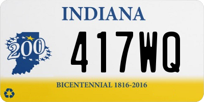 IN license plate 417WQ