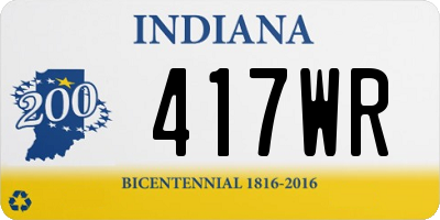IN license plate 417WR