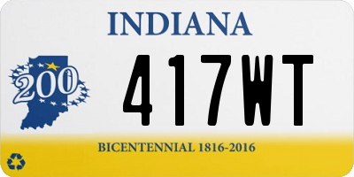 IN license plate 417WT