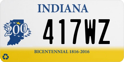 IN license plate 417WZ