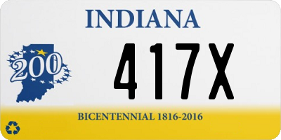 IN license plate 417X