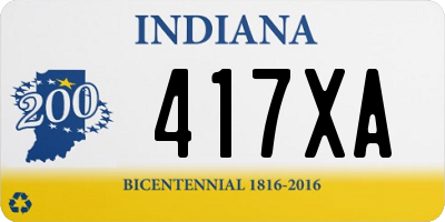 IN license plate 417XA