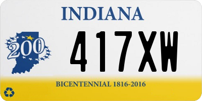 IN license plate 417XW