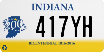 IN license plate 417YH