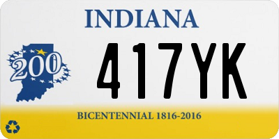 IN license plate 417YK