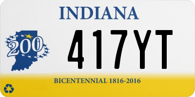 IN license plate 417YT