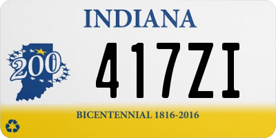 IN license plate 417ZI