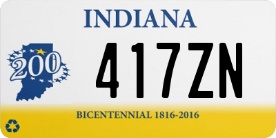 IN license plate 417ZN