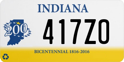 IN license plate 417ZO