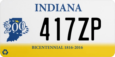 IN license plate 417ZP