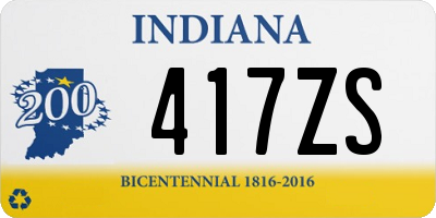 IN license plate 417ZS