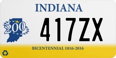 IN license plate 417ZX