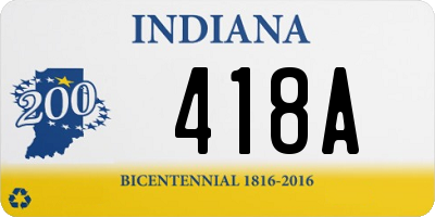 IN license plate 418A