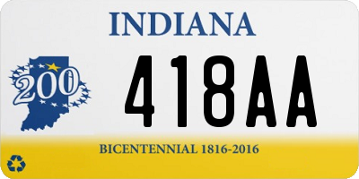 IN license plate 418AA