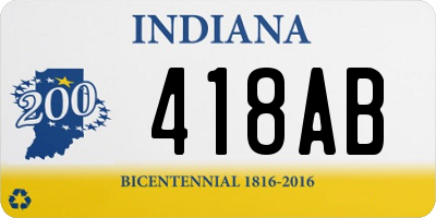 IN license plate 418AB