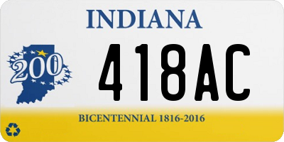 IN license plate 418AC