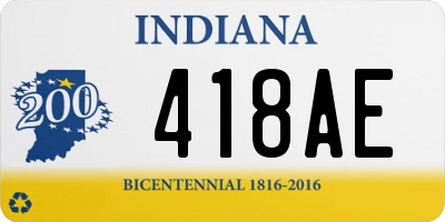 IN license plate 418AE