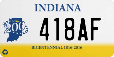 IN license plate 418AF