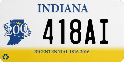 IN license plate 418AI