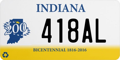 IN license plate 418AL