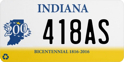 IN license plate 418AS