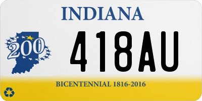 IN license plate 418AU