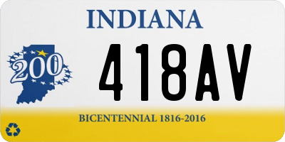 IN license plate 418AV