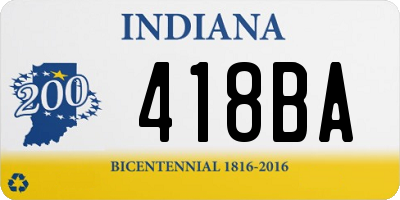 IN license plate 418BA