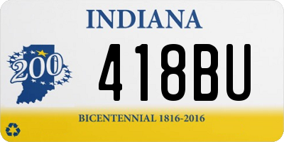IN license plate 418BU