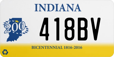 IN license plate 418BV