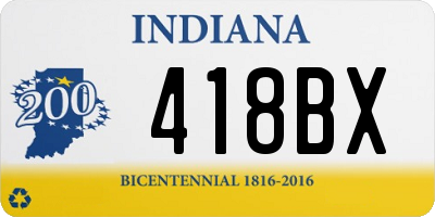 IN license plate 418BX