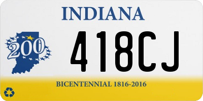IN license plate 418CJ