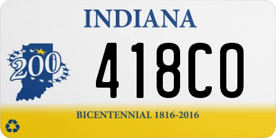 IN license plate 418CO