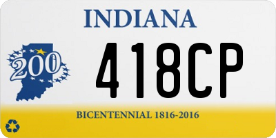 IN license plate 418CP