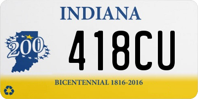 IN license plate 418CU