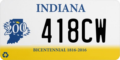 IN license plate 418CW