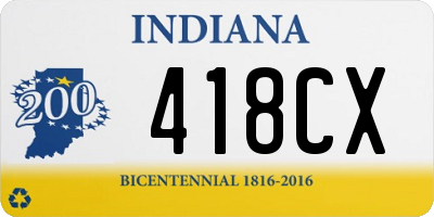 IN license plate 418CX
