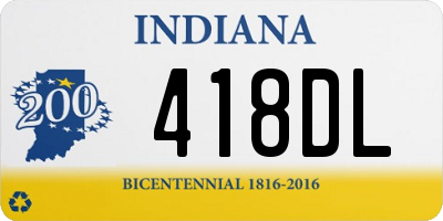 IN license plate 418DL