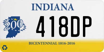 IN license plate 418DP