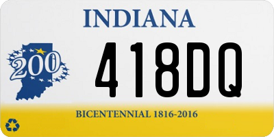 IN license plate 418DQ