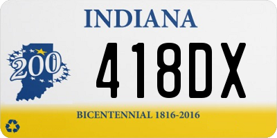 IN license plate 418DX