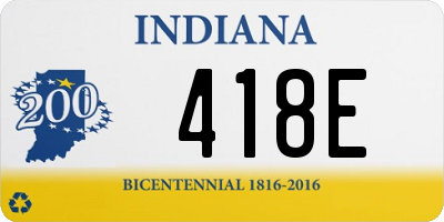 IN license plate 418E