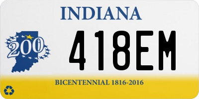 IN license plate 418EM