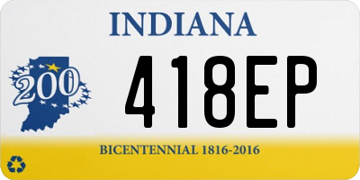 IN license plate 418EP