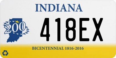 IN license plate 418EX